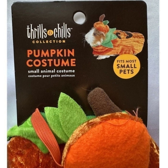 NWT Thrills & Chills Two Piece Small Pet Pumpkin Jack-O-Lantern Costume Rodent - Picture 3 of 4